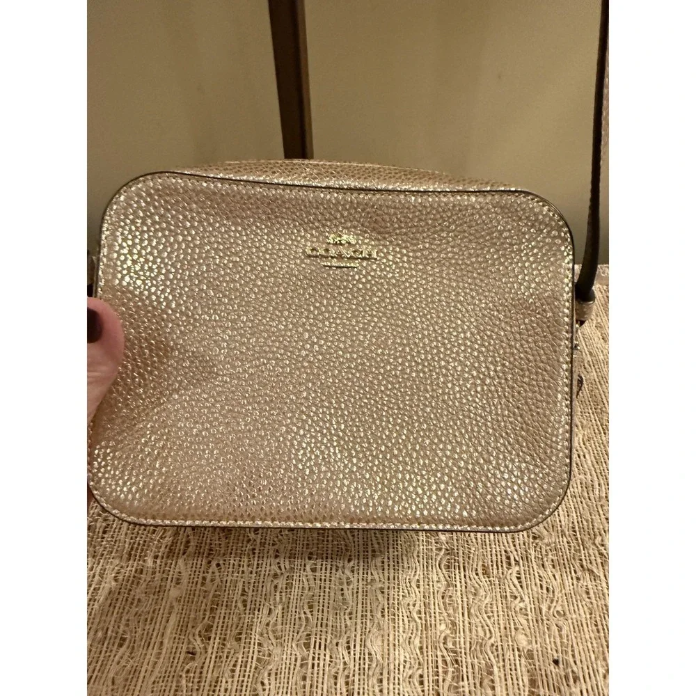 Limited Edition Coach Rose Gold Pink Mini Leather‎ Camera Crossbody bag